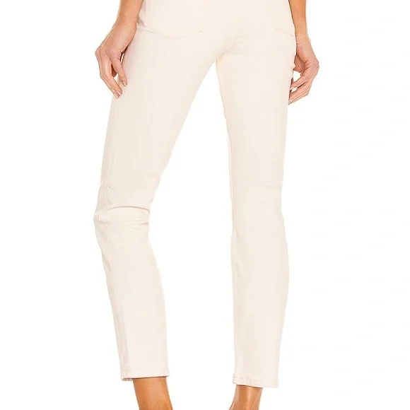 RE/DONE Orginals 90s High Rise Ankle Crop Vintage White 98% Cotton Size 26 - Picture 3 of 11